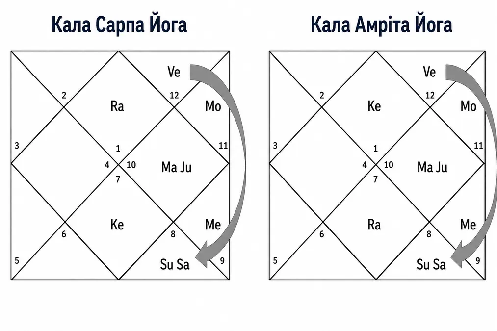 Кала Сарпа та Кала Амрыта Йога в Джойотіш